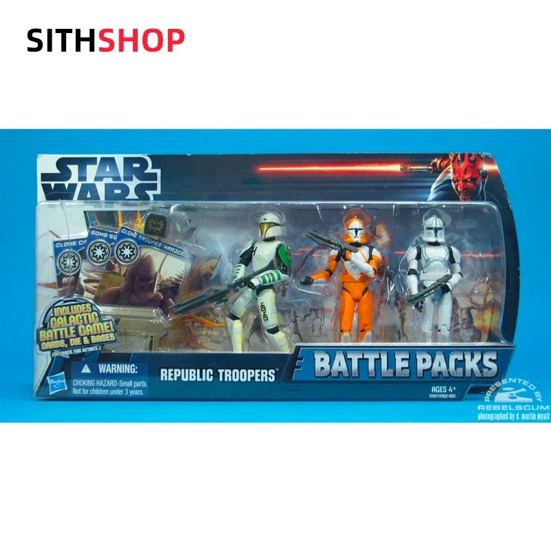 Hasbro Star Wars Republic Obi-Wan Clone Combat Pack 3.75 "Action Figure Tabletop Case Display Can Move Action Toys