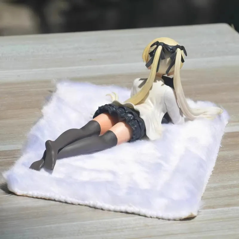 Anime Role Kasugano Sora Figure Lying Position Rabbit Hug Model Toy Computer Case Dress Up Car Desktop Ornament Action Figure