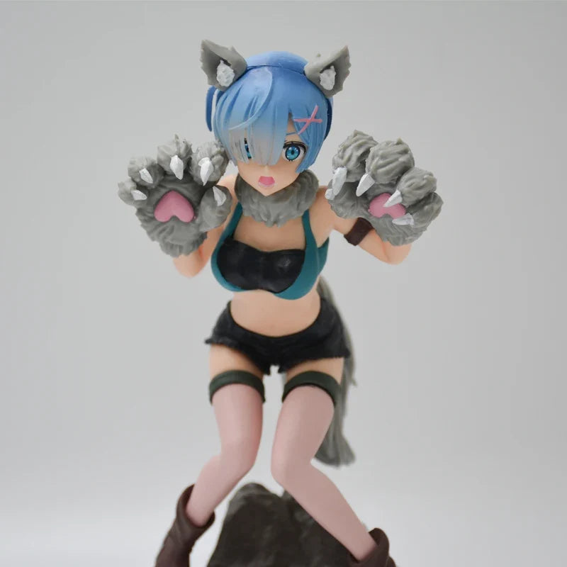 18cm Re:ZERO Starting Life in Another World Rem Anime Girl Figure Rem Monster Costume Action Figure Adult Model Doll Toys Gifts