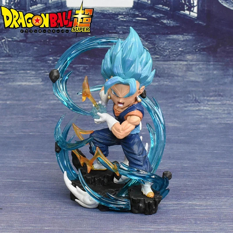 Q Version Dragon Ball Z Vegeta Figure Toys DBZ Vegetto Super Saiyan Cartoon Action Figurine PVC Collection Model Dolls Gifts Kid
