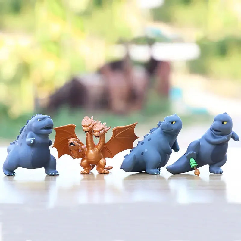 Godzilla King Collection Godzilla Action Figures Ghidorah Q-version Anime Figures Collectible Children Toys Kids Birthday Gif