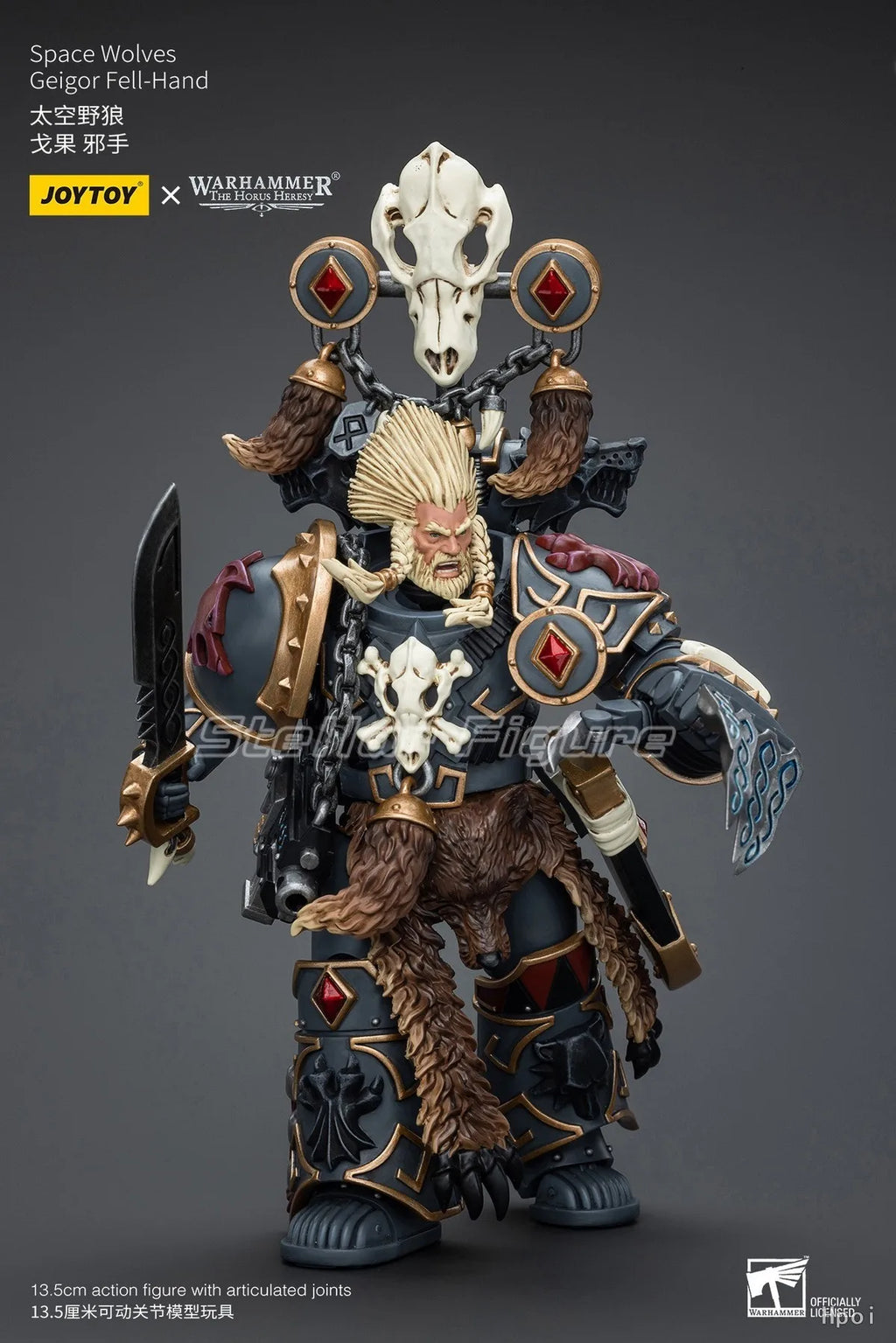 【SF】JOYTOYS Warhammer 40K 1/18 Action Figure Space Wolves Geigor Fell Hand Anime Model Gifts Toys