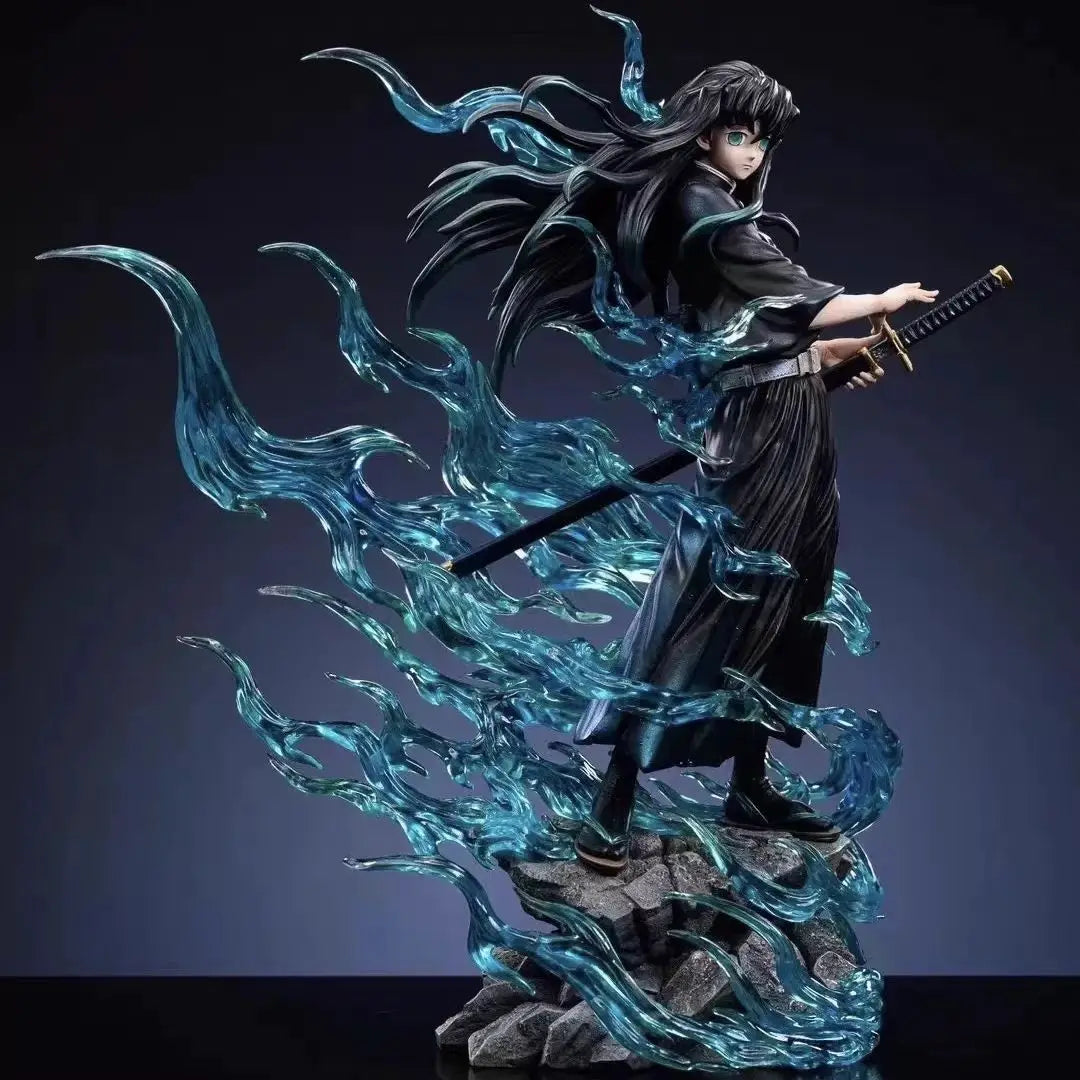 Muichiro Tokito Sun-pillar Demon Slayer Animefigurine 9.84Inch/25cm PVC can be move be Favorites Combat stance Toys Gifts