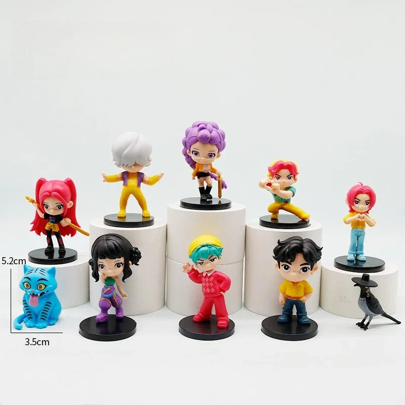 K pop demon hunter animation Q edition 10pcs men's and women's group hunt witch tiger crow Lu Mi Zoe PVC model children's gift