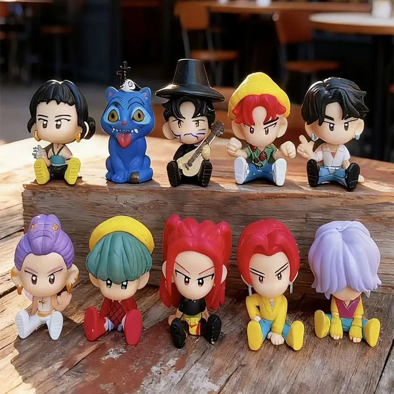 10pcs Set Action Figure Kpop Demon Hunters PVC Cartoon Rumi Mira Zoey Saja Boys Dolls Desktop Decoration Fans Collection Gifts