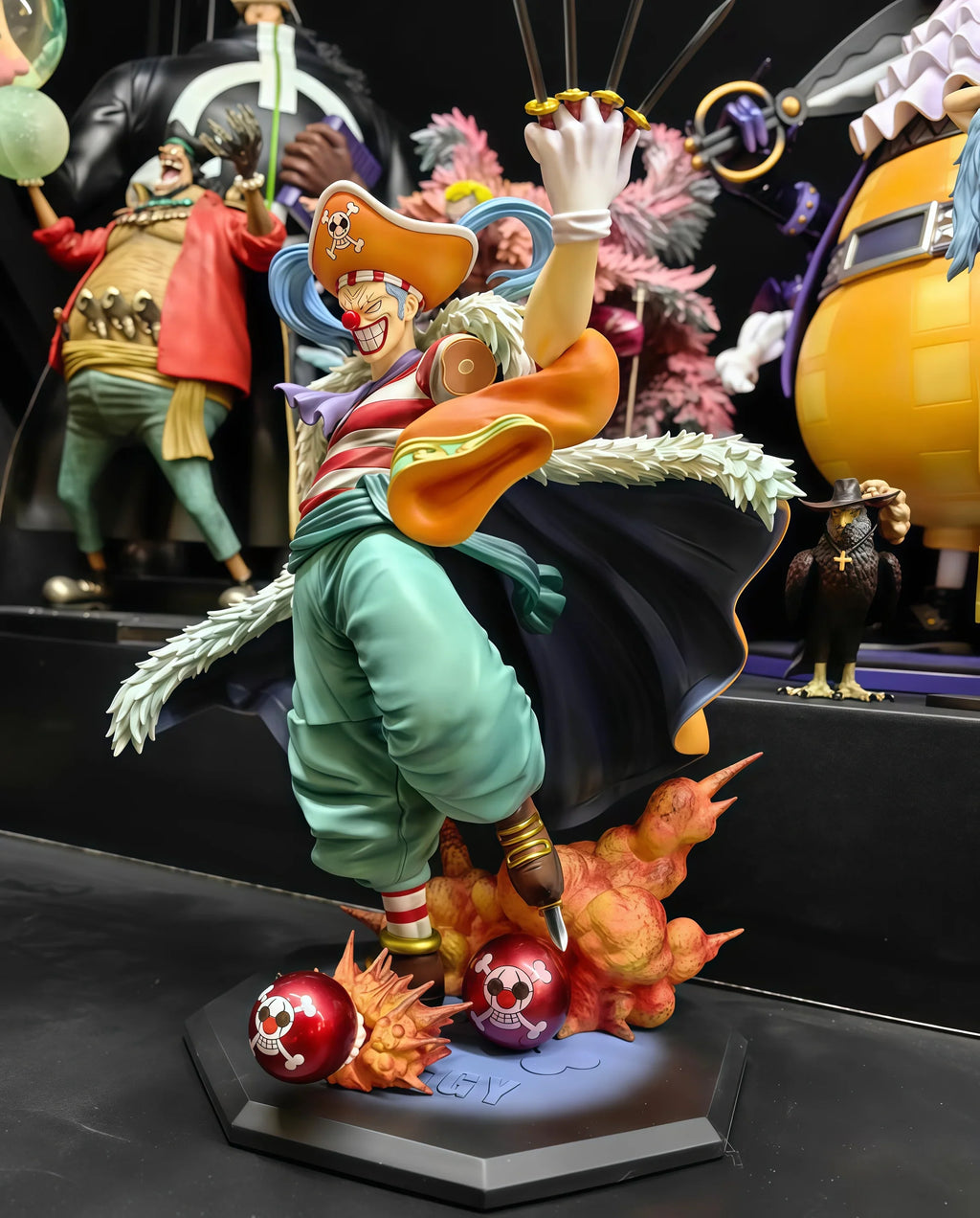 One Piece Buggy Action Figure 23 Cm Grand Line Four Emperor Anime Model Statue Collectible Toys for Adults