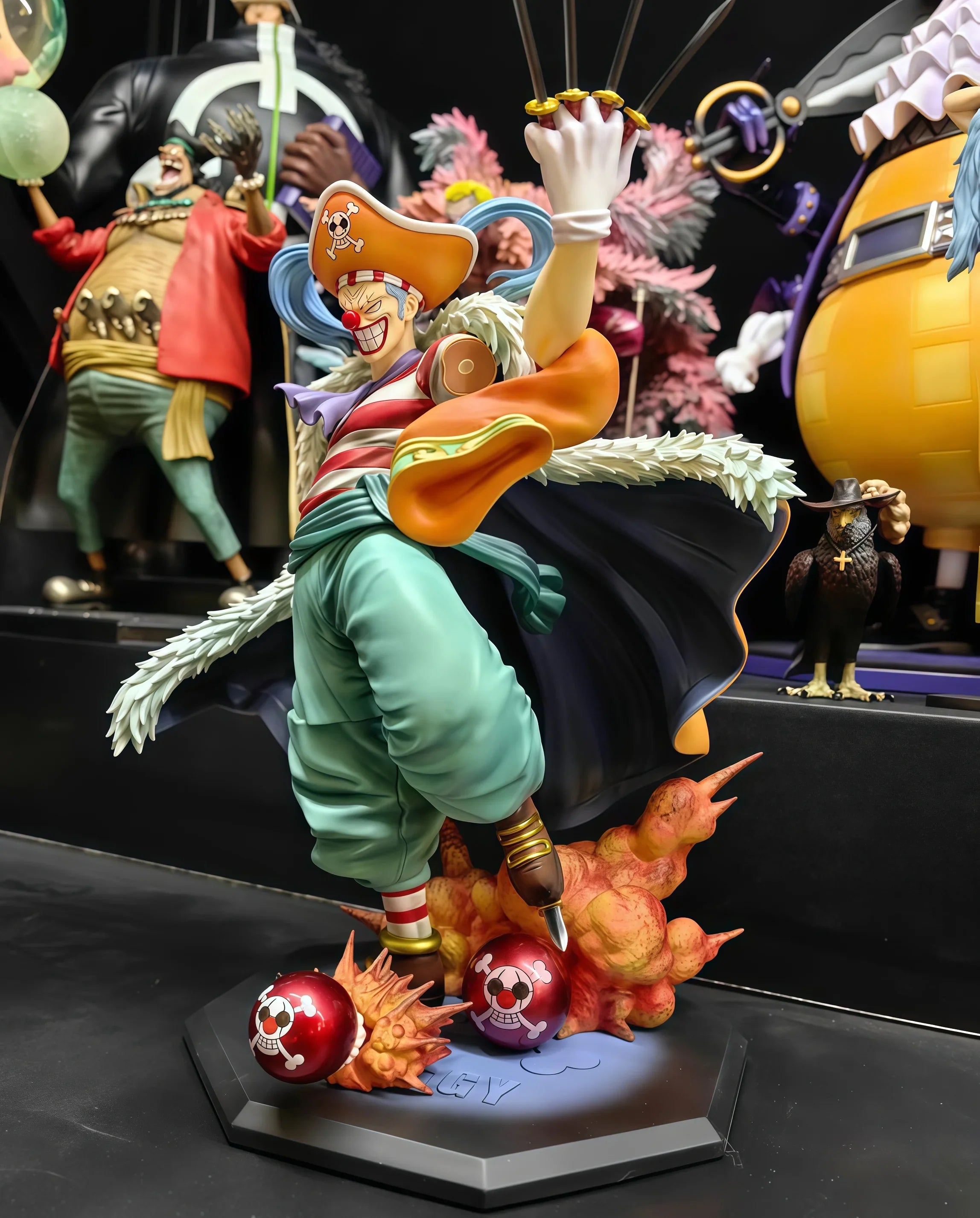 One Piece Buggy Action Figure 23 Cm Grand Line Four Emperor Anime Model Statue Collectible Toys for Adults