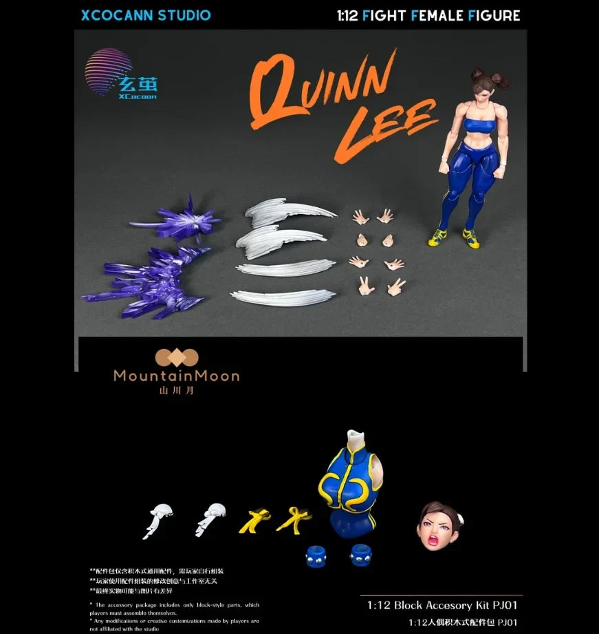 In Stock Xcocann Studio 1/12 Fight Female Figure Quinn Lee Mountainmoon  Pj01 Accessory Kit Set Original Collectible Model Toy