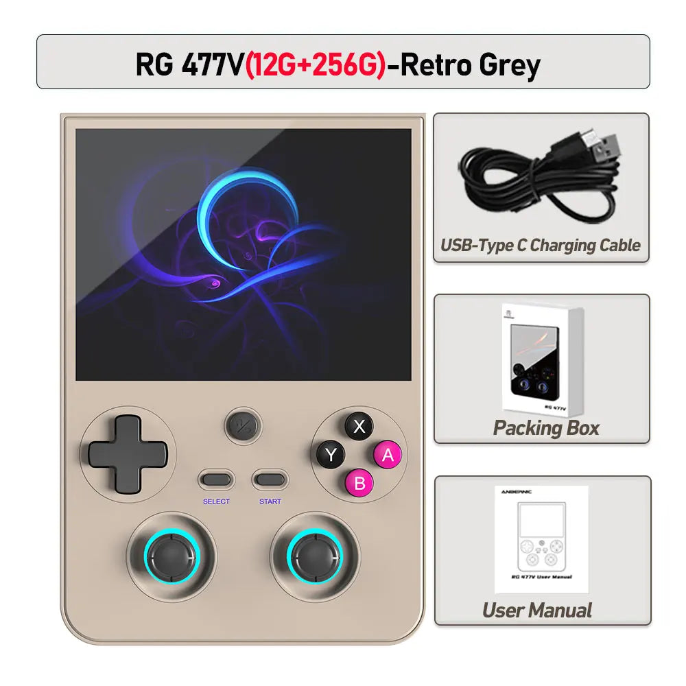 ANBERNIC RG477V Retro Handheld Game Console 4.7-inch LTPS 64 Bit Game Player Dimensity 8300 Online Multiplayer Streaming RG 477V