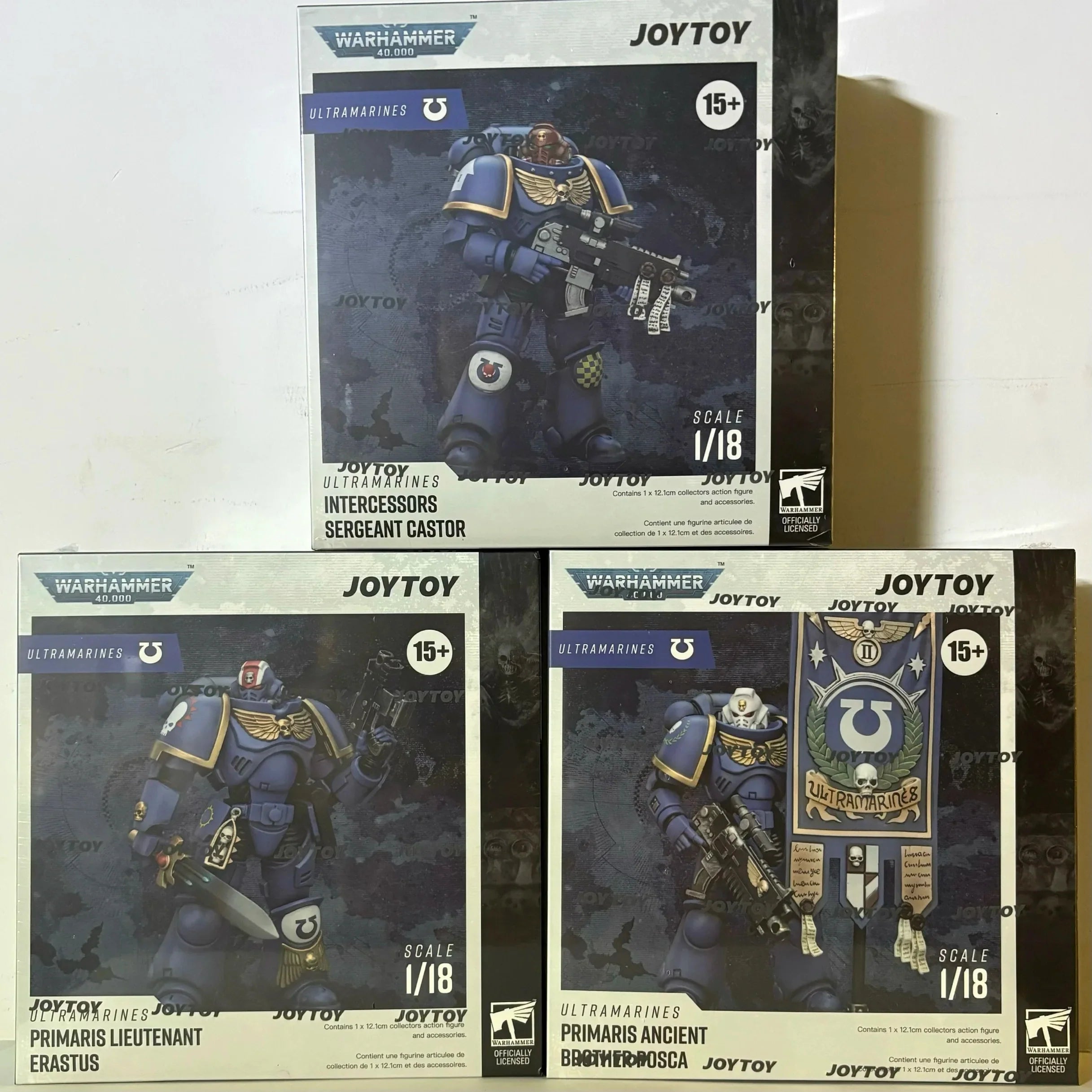 【In stock】JOYTOY Warhammer 40K Ultramarines Heroes of The Chapter Primaris Lieutenant Erastus Posca Castor 1/18 Action