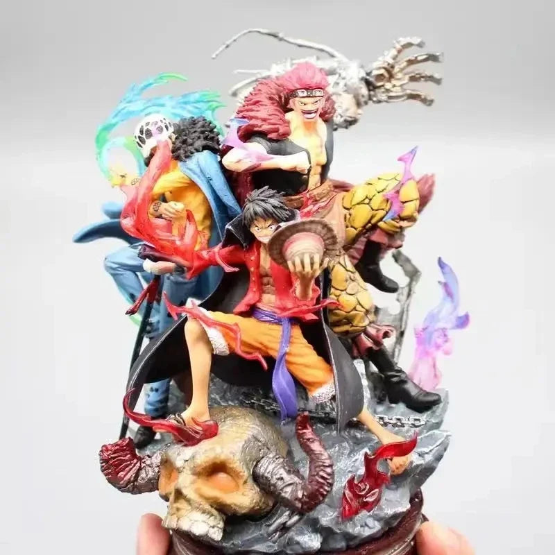 One Piece Anime Luffy Figure 24cm Kid Trafalgar 3 Captain Action Figurine Doll Ornament Model Toy Collectible Gift