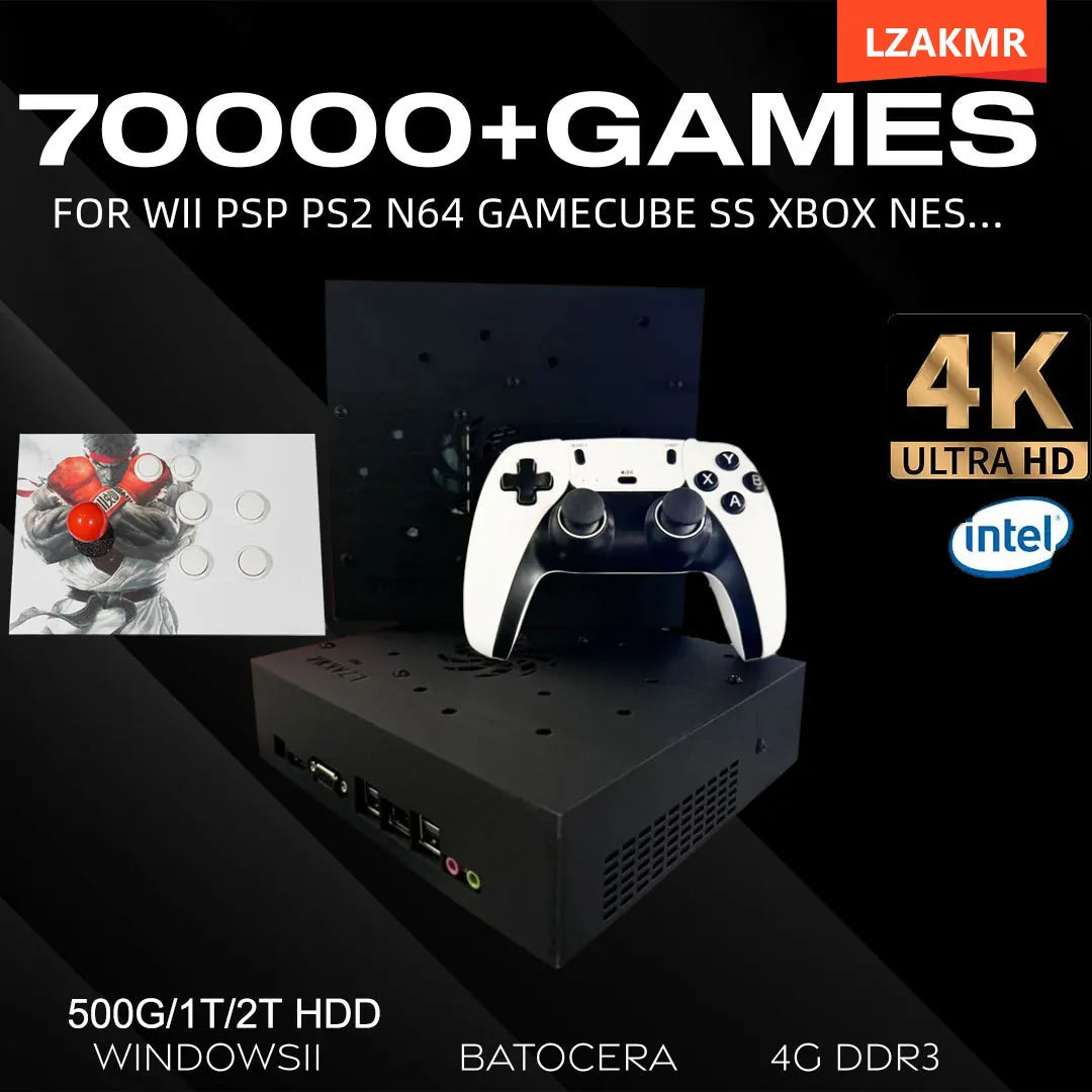 Retro Gaming Console 70000+ Games 2TB T8 Loaded For Wii PS2 DC PSP GAMECUBE Plug-and-Play On TV Windows 11 Children's Gift