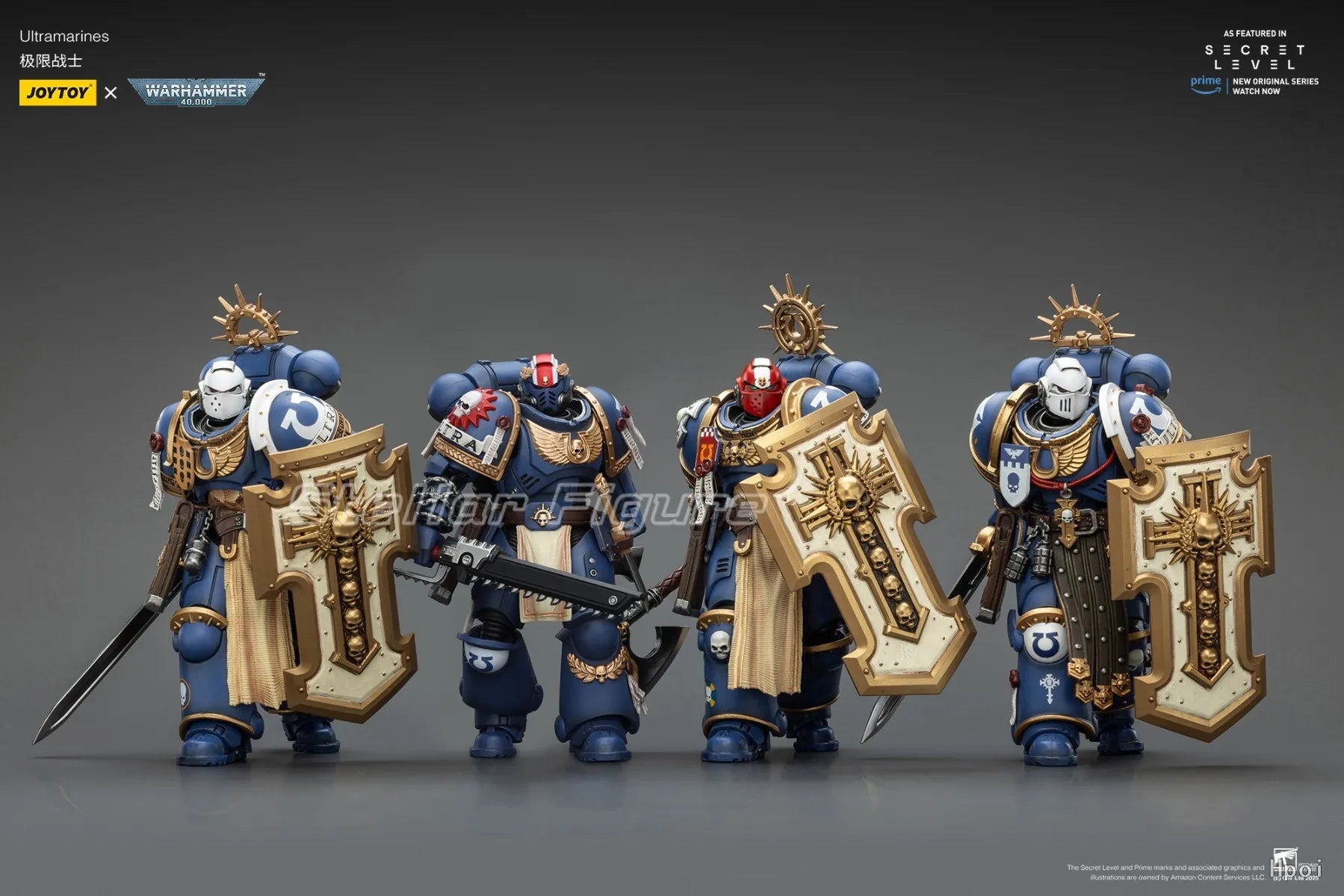 【SF】JOYTOY Warhammer 40K 1/18 Action Figure Ultramarines Torvald with Power Sword Stormshield and Bolt Pistol Model Toys Gifts