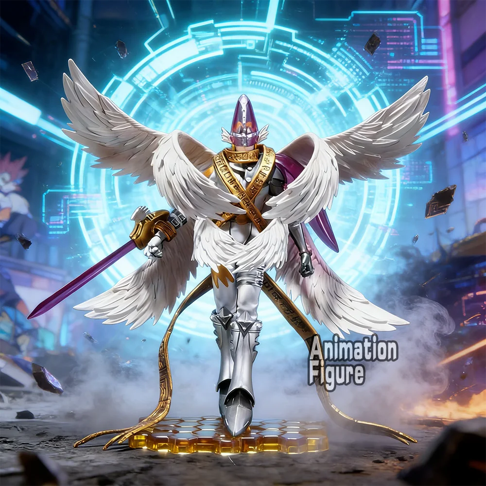 22cm/8.6in Anime Digimon Adventure Figure Holy Angemon Action Figure Pvc Collection Model Toys for Children Gifts