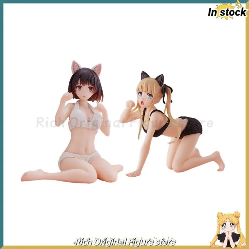 TAiTO Saekano: How To Raise A Boring Girlfriend Kato Megumi ~Cat Home Clothes~ Anime Girl Figures Kneeling Swimsuit Models