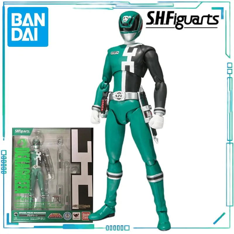 BANDAI Genuine S. H. Figuarts Series Movable Toys Super Sentai Series Dinosaur Sentai Dragon Emperor Lianzhe Green Warrior Model