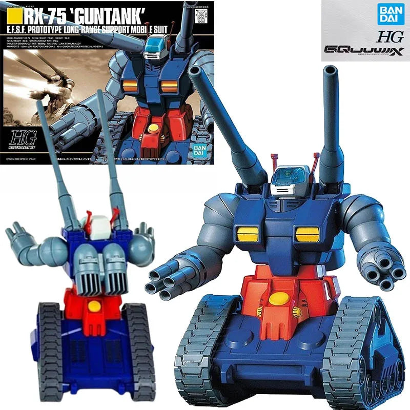 Bandai Original Gundam Modellbausatz Anime Figur HGUC 1/144 RX-75-4 Guntank Actionfiguren Spielzeug Sammlerstücke Geschenke für Kinder