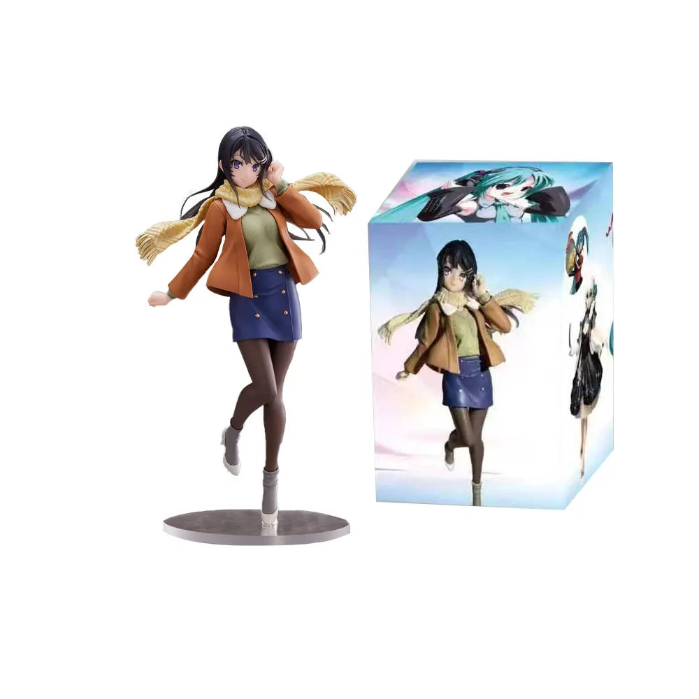 18CM Anime Rascal Does Not Dream of Bunny Girl Senpai Figure Sakurajima Mai Stand Animation Model Toy Gift Collection Decoration