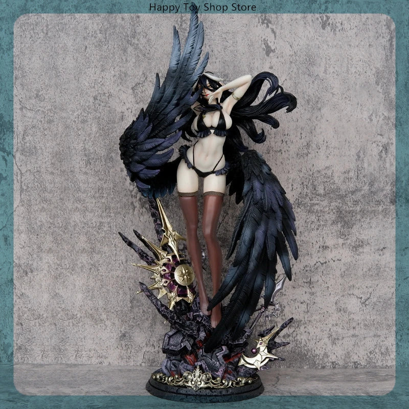 56.5cm Overlord Albedo Auspicious Day Anime Girl Figure Model Gk Statue Boys Collection Desktop Decoration Ornament Toys Gifts