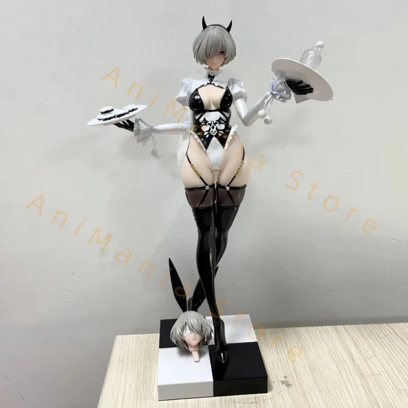 48CM NieR: Automata Yorha Type B 2B YoRHa Type A No.2 A2 Two Head bunny girl figure PVC Action Toy Collection Model Doll Gift