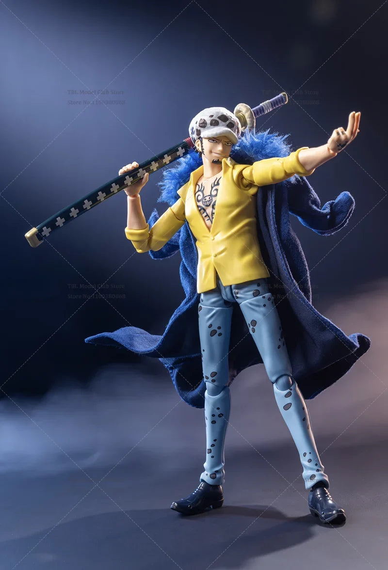 1/12 Scale Male Clothes Blie Coat One Piece Trafalgar D. Water Law Japanese Anime For SHF 6-inch Action Figure Soldier Scene