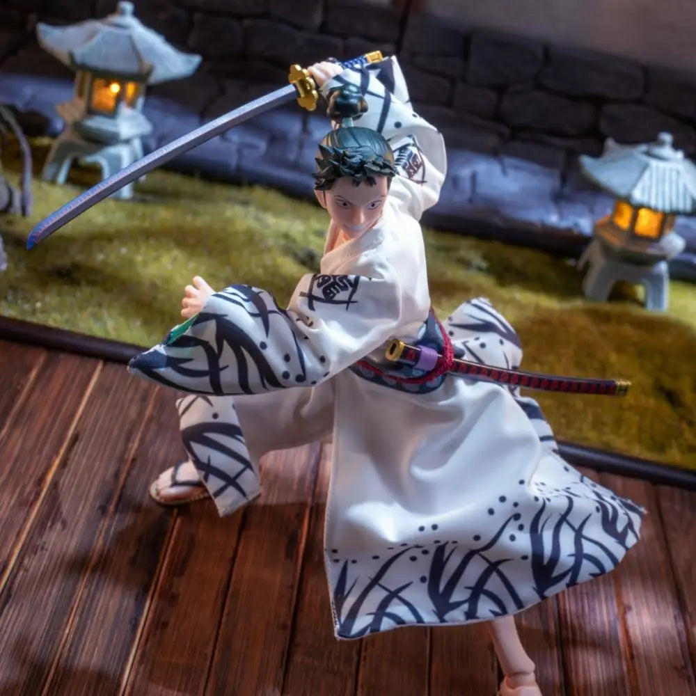 One piece  SHF Anime NEW Handmade Knife God Shimotsuki Ryuma Kimono coat clothes Built In Iron Wire Is Suitable for 1/12 Toys