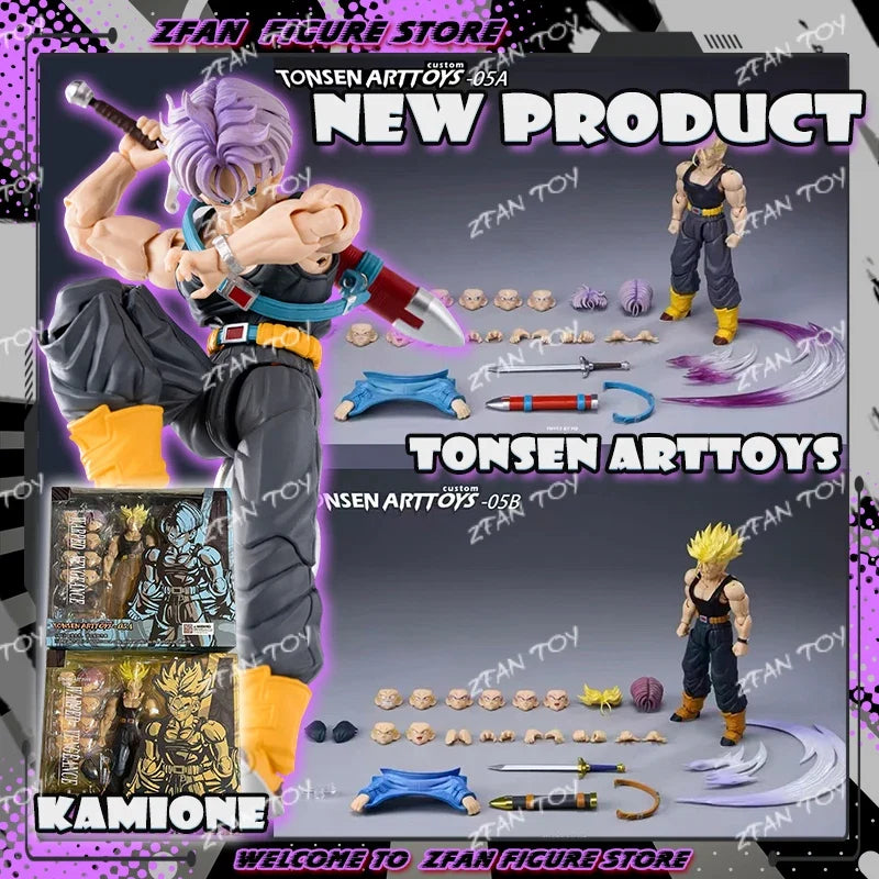 NEW Tonsen Arttoys Kamione Dragon Ball Z Trunks Anime Action Figure Super Saiyan SSJ SSJ2 Trunks Figurine Statue Model Toys Gift