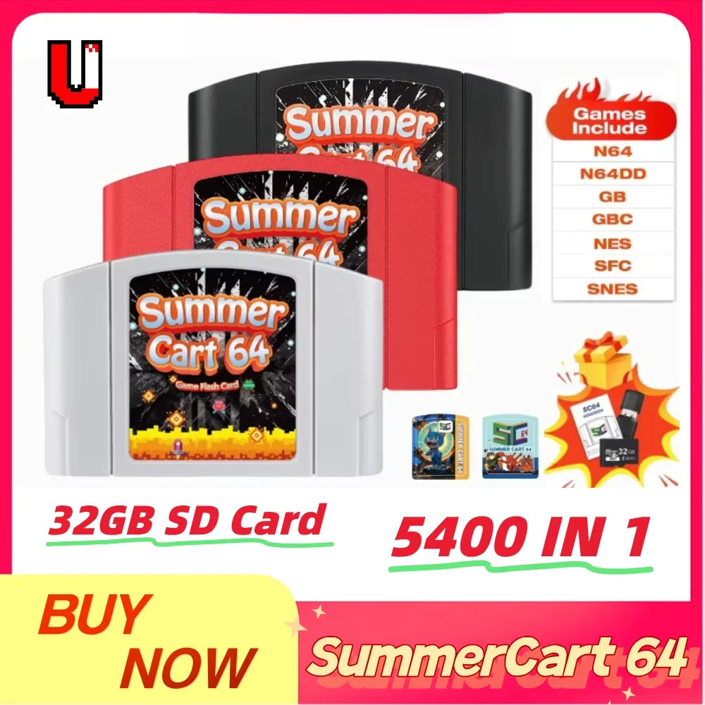 SC64 SummerCart64 Game Cart 6TG Chip For Nintendo 64 Video Console Games And 64DD  Play GB/GBC/FC/SFC Games By Emulator