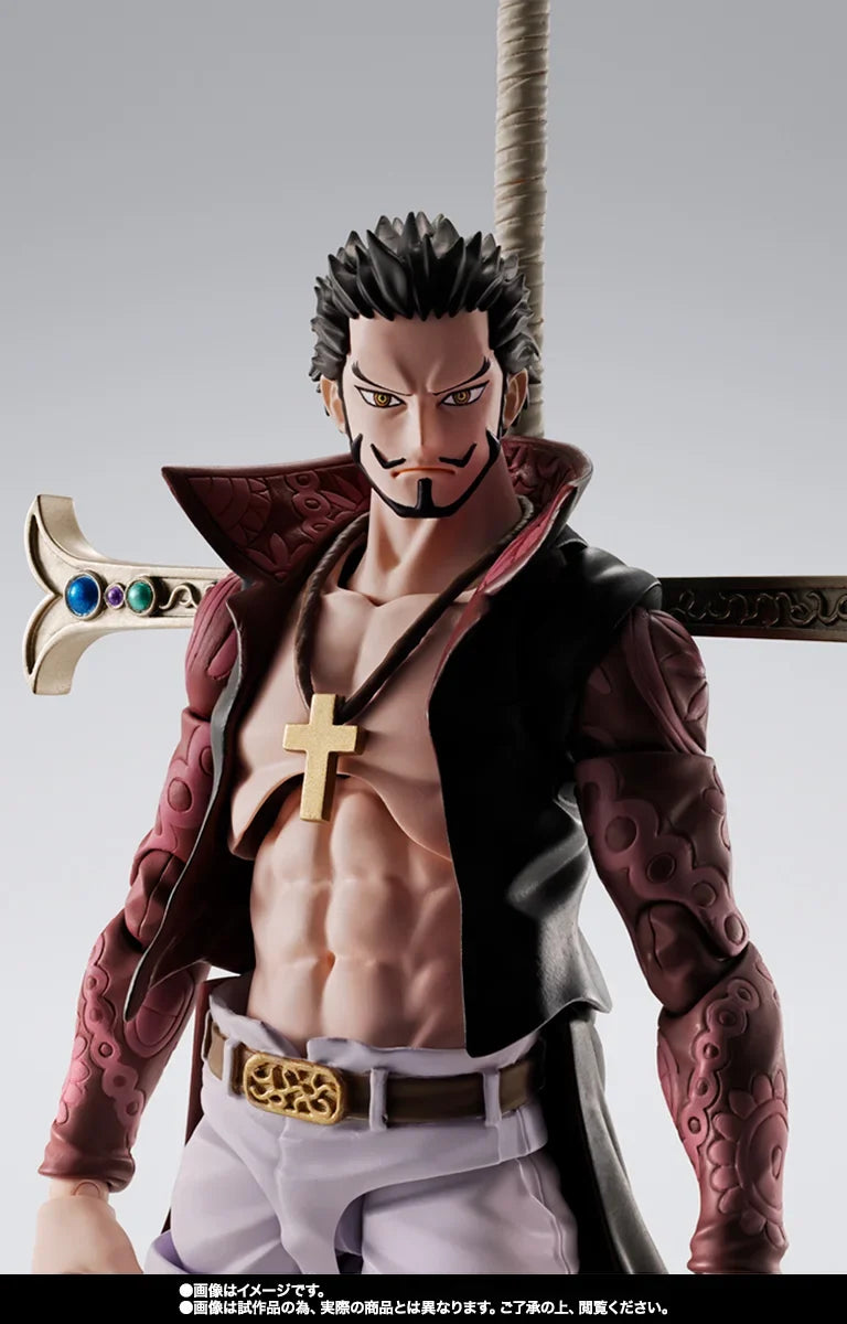 Original BANDAI Anime ONE PIECE Dracule HawkEyes Mihawk S.H.Figuarts Action Figure Toys PVC Model Collection