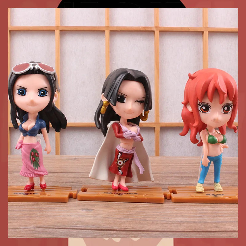 Hot Anime Figure One Piece Monkey D Luffy Roronoa Zoro Kawaii Toys Q Figural Nendoroid Car Decoration PVC Model Gift