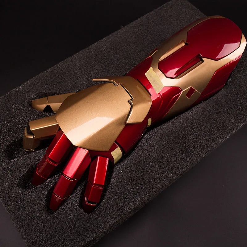 NEW Mk43 1:1 Avengers Marvel Iron Man Glowing Arm Gloves Cosplay Performance Props Wearable Figure Toys Dolls Gifts