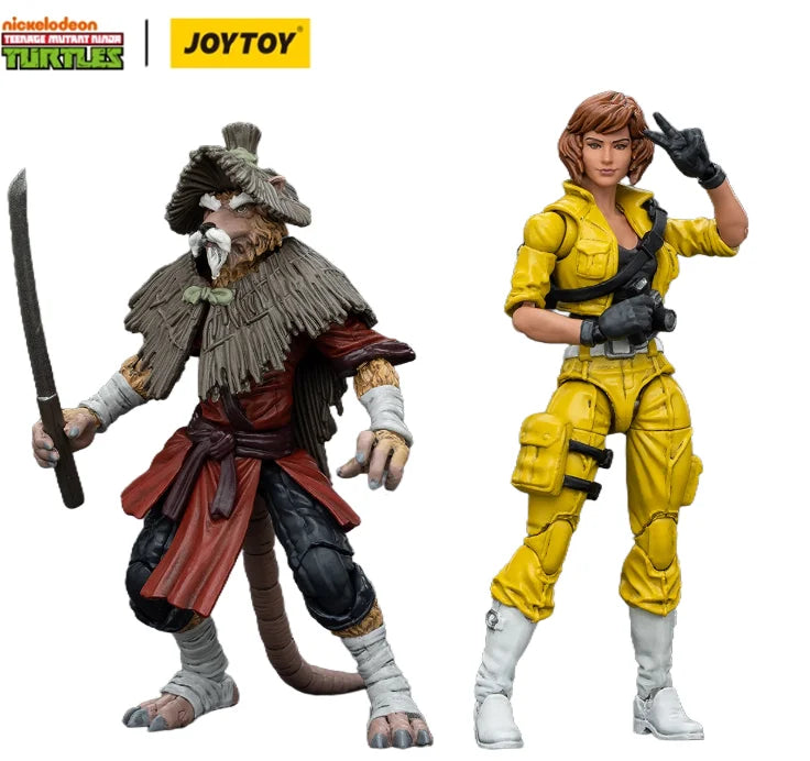 【JOYTOY】TMNT-April O'Neil Splinter 2PCS 1/18 Action Figure Toys