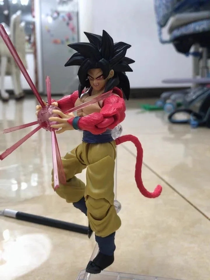 SHF Dragon Ball Figure SSJ4 Son Goku Action Figure Super Saiyan 4 Goku Anime 16cm PVC Collection Model Ornamen Toys Doll Gifts