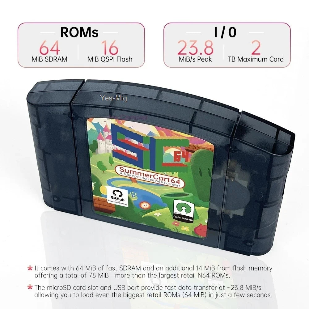 New SC64 Flashcart For Nintendo 64 Video Console Games SummerCart64 And 64DD Also Play GB/GBC/FC/SFC Games By Emulator