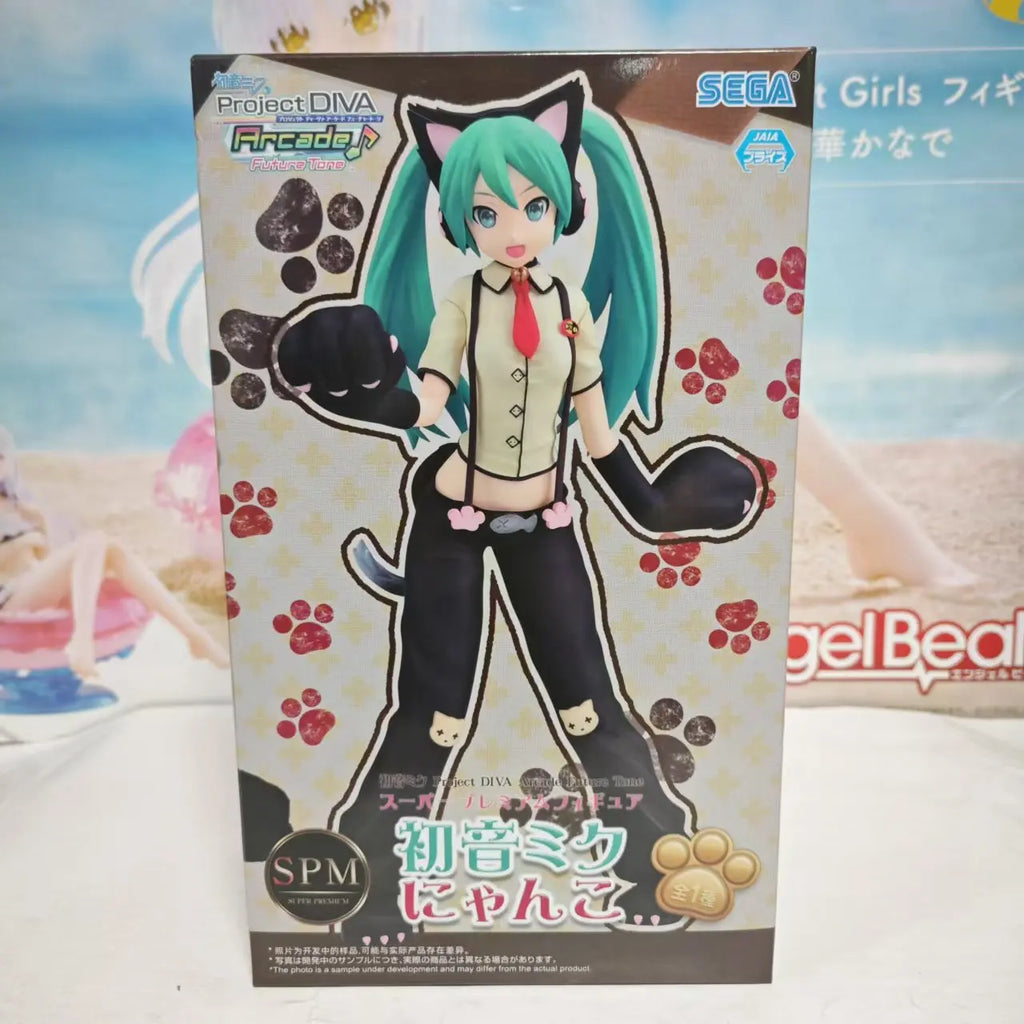 Original Anime Figure Sega Hatsune Miku: Project DIVA Arcade Future Tone" SPM Figure "Hatsune Miku - Kitty Cat Action Figurine