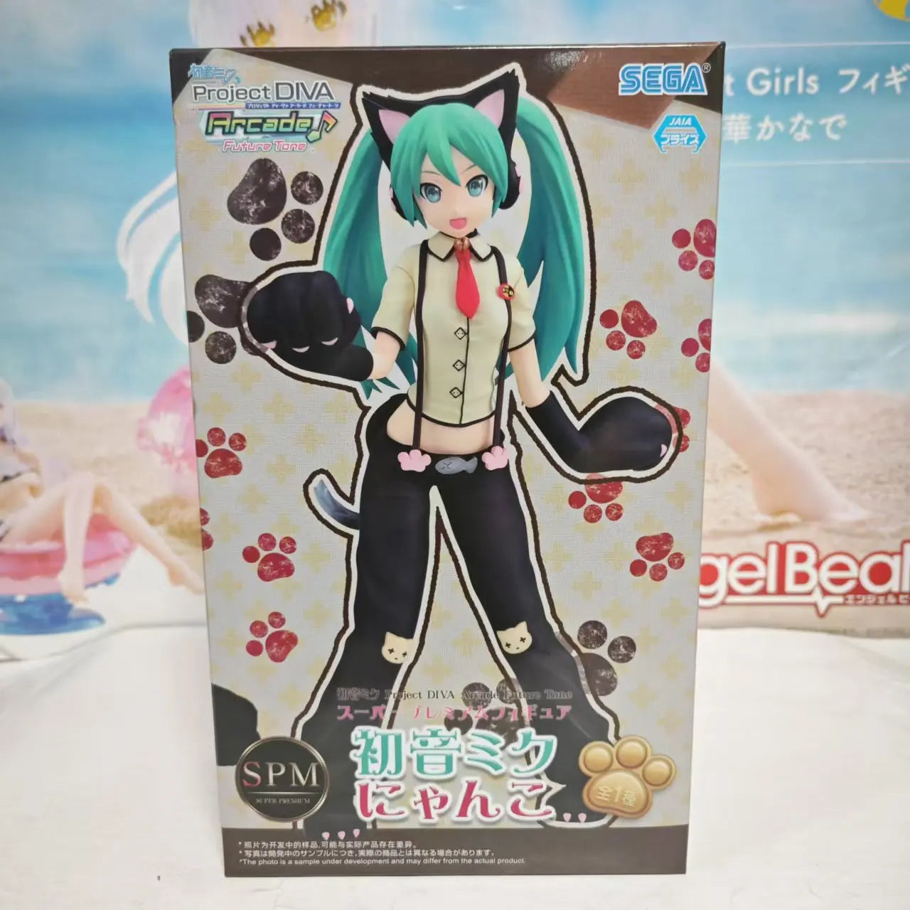 Original Anime Figure Sega Hatsune Miku: Project DIVA Arcade Future Tone" SPM Figure "Hatsune Miku - Kitty Cat Action Figurine