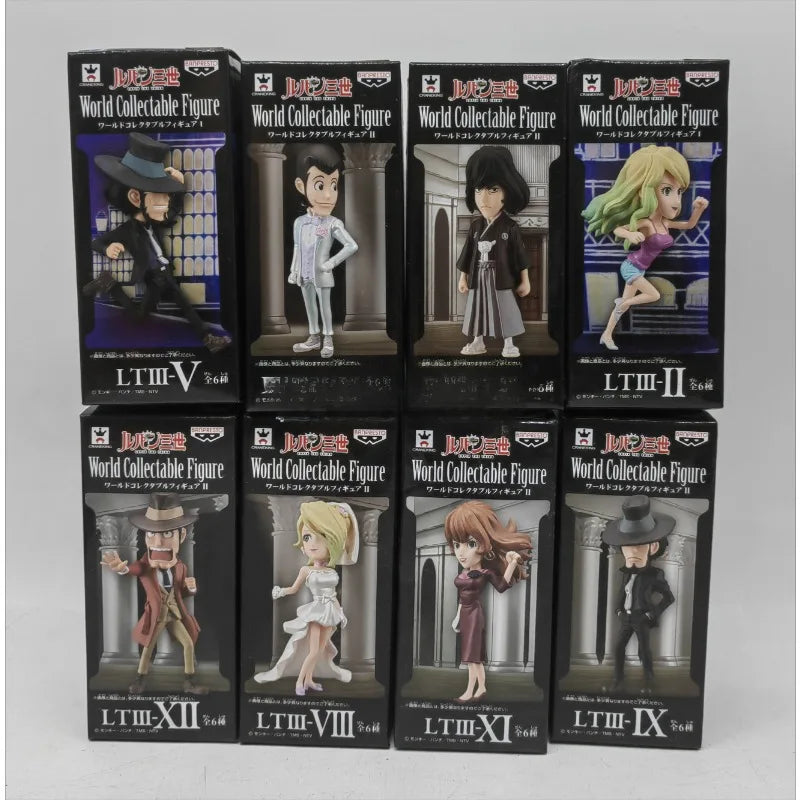BANDAI Original WCF Series Lupin III Mine Fujiko Ishikawa Goemon Q Version Anime Model Desktop Decoration Boys Gift