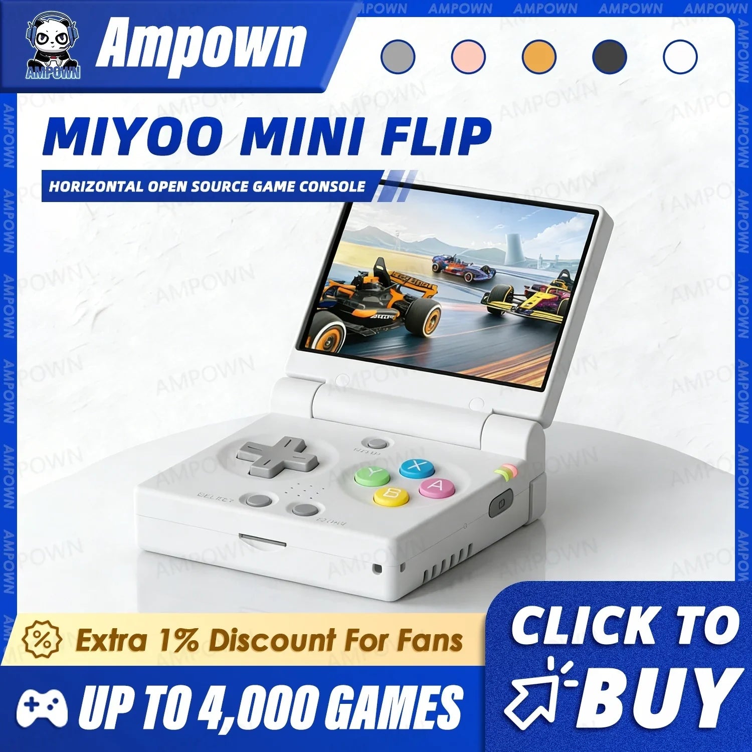 MIYOO MINI FLIP Handheld Game Console 2.8'' IPS Screen Linux System Video Game Consoles Free Case Gamer Retro Gaming Player Gift