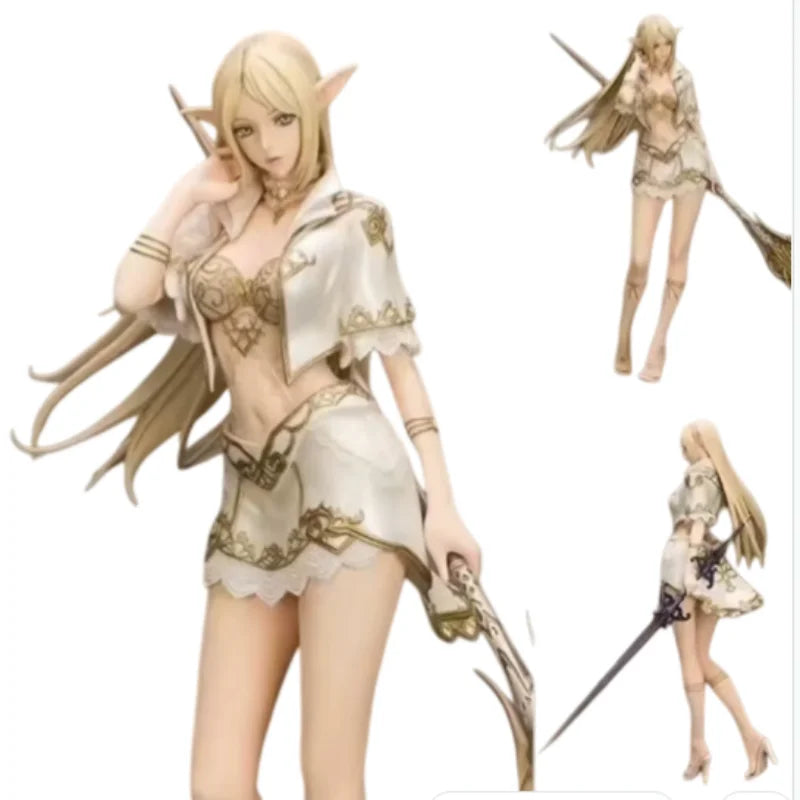 24cm Anime Figure White Elf/Drow Girl Mage Pvc Action Figures Collection Model Desktop Decoration Kid Trendy Toys Gifts