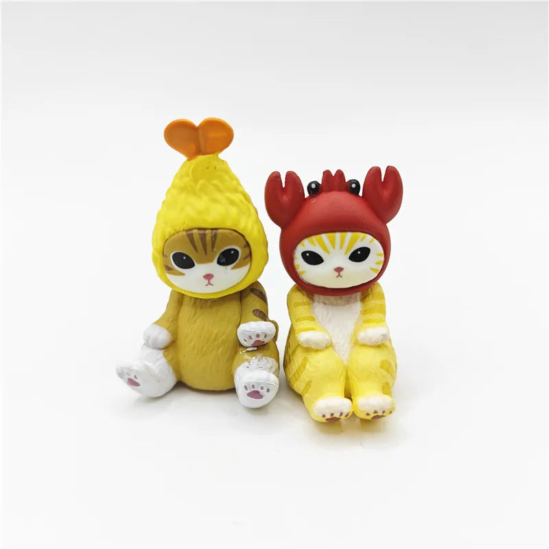 Mofusand Ocean Life Action Figure with Shrimp Cat, Q Cute Cartoon Toy, and Claw Machine Model Display