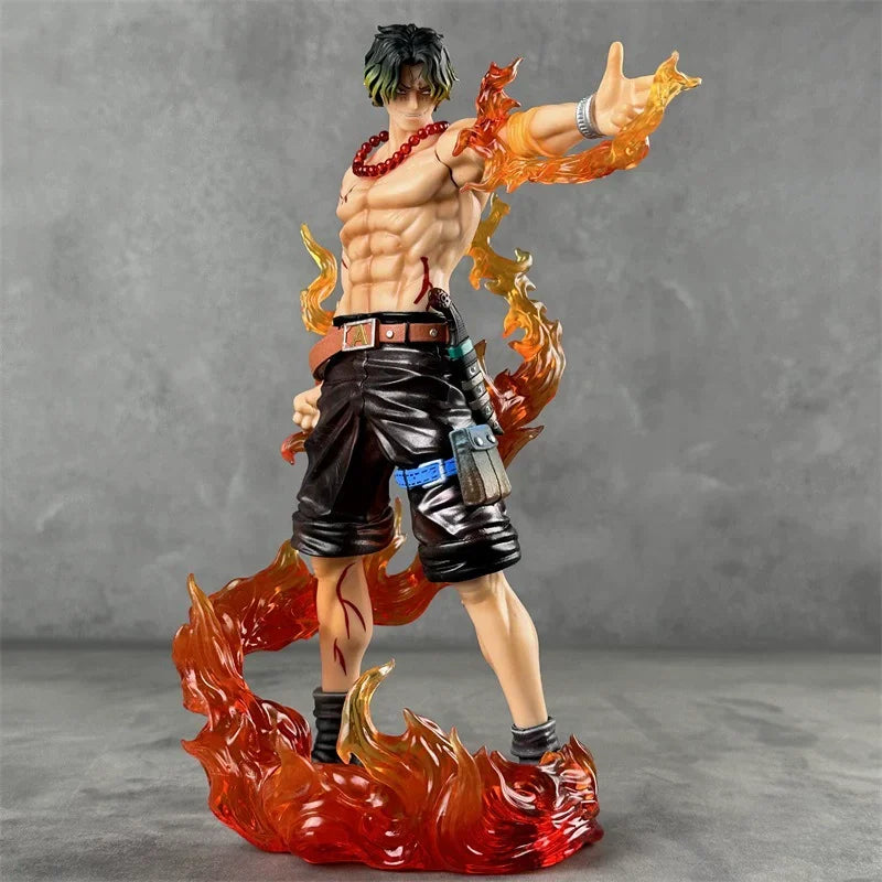 One Piece Flame Ace 25cm Action Figure Standing Pose Scene Model Exquisite Statue Ornament Toy Collectible Gift For Anime Fans