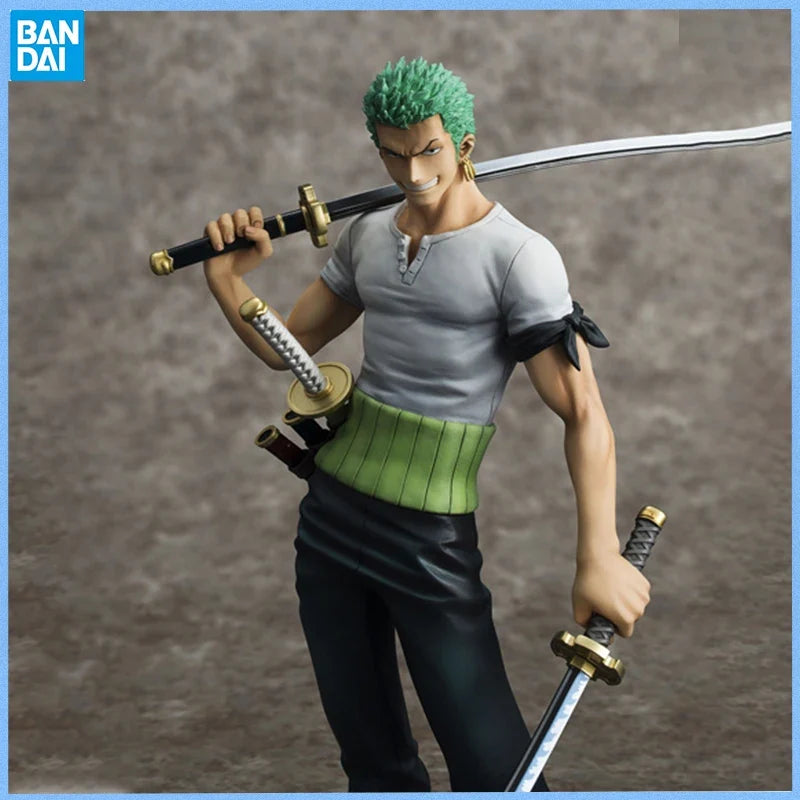 Bandai Genuine MegaHouse ONE PIECE Roronoa Zoro Tenth anniversary Anime figure Movable toy Anime Peripheral Doll for Collectors