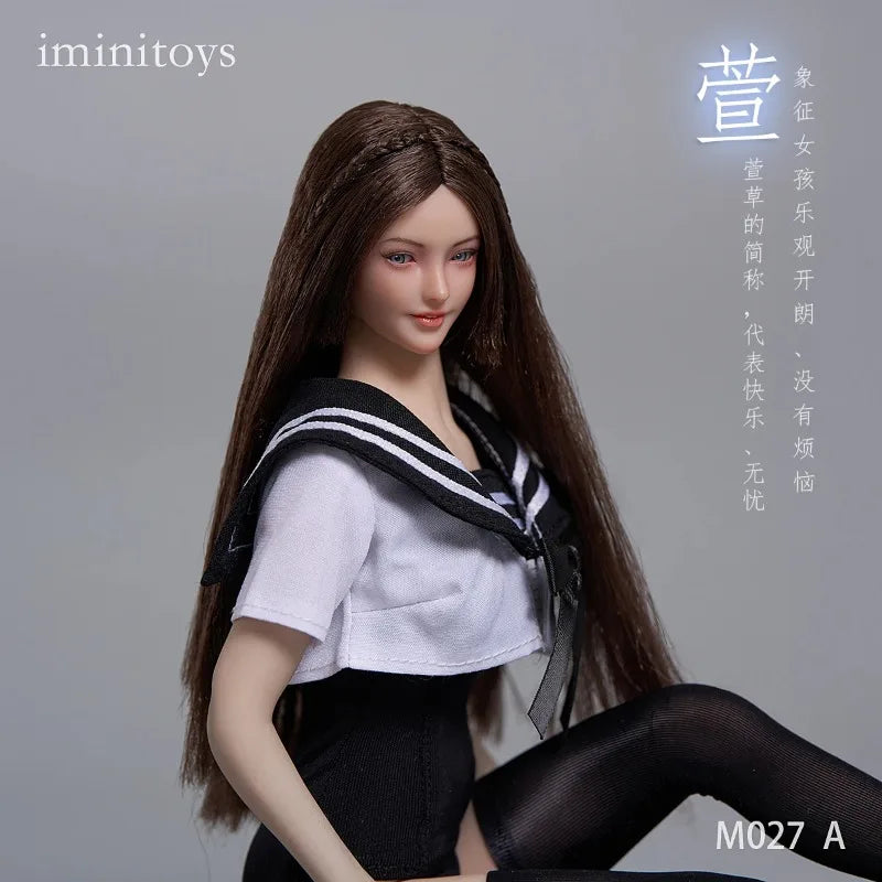 Presale Iminitoys M027 1/6 Beautiful Girl Xuan Head Sculpt Movable Eyes for 12-inch Female Soldier Action Figure Body
