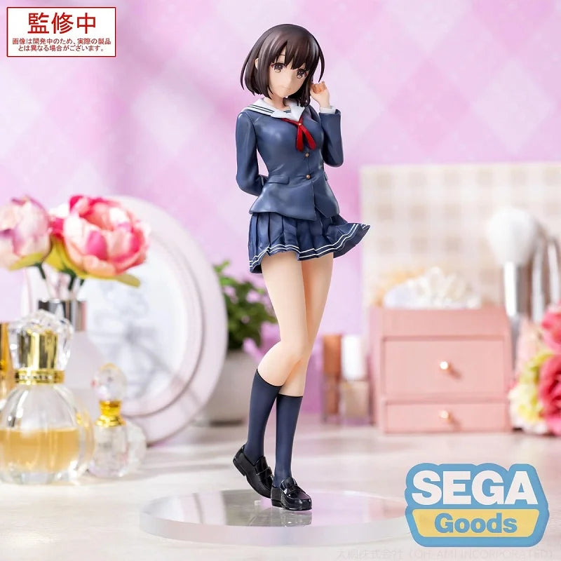 Original Sega Anime Toy Saekano: How To Raise A Born Girlfriend Megumi Kato Jk Girl Uniform Figure Model Desktop Ornament Toy