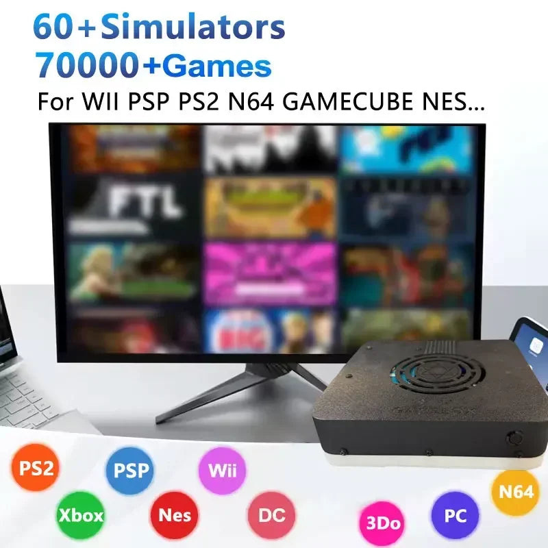 New Super Game Console X3 500G HDD 70000+Games I3-3110M For Wii PS2 N64 PSP GameCube N64 Plug and Play on TV Wireless handle