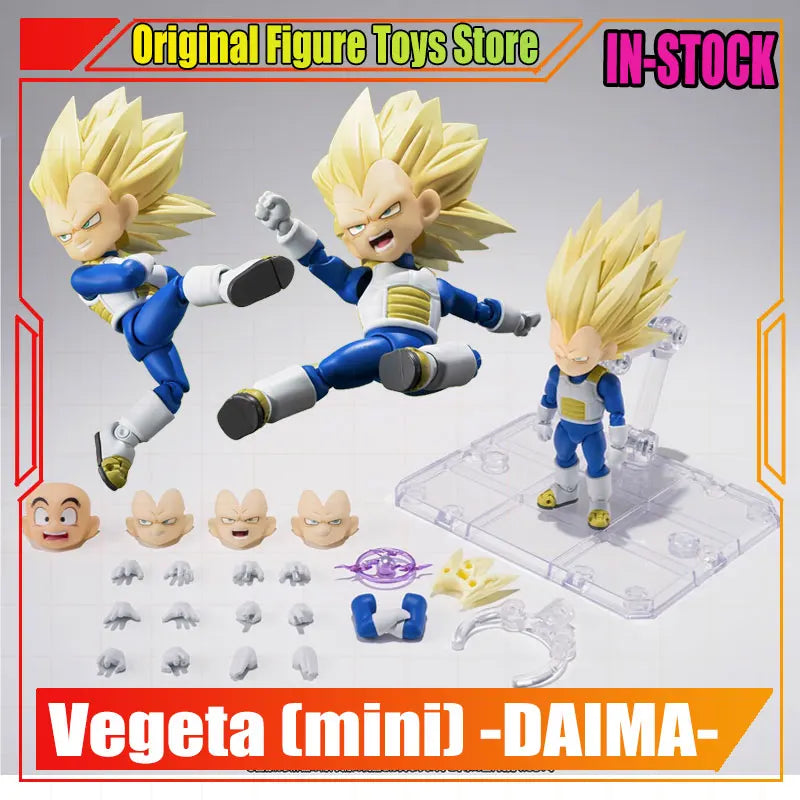 In Stock 100% Original Dragon Ball Shf Daima SSJ3 Vegeta Action Figures Sh Figuarts Daima Vegeta Anime Model Toys Kid Xmas Gifts