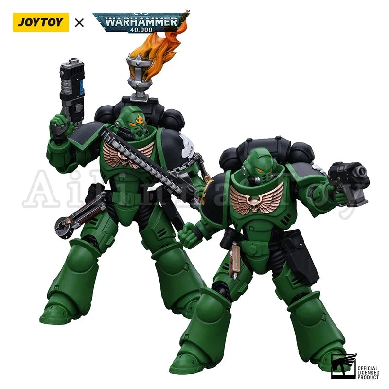 JOYTOY 1/18 Action Figure 40K Salamanders Intercessors Sergeant Tsek'gan Brother Haecule Re-issue Version Anime Toy