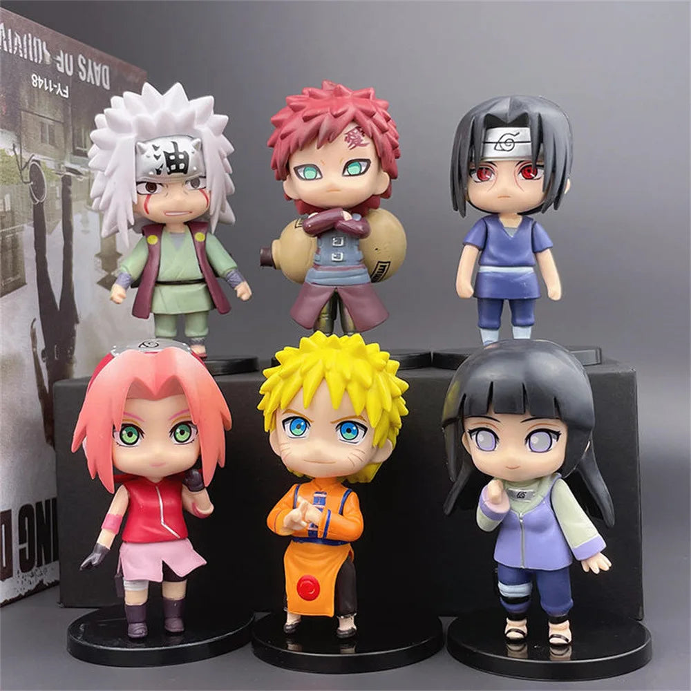 7cm 12pcs/set Anime Naruto Figure Model Toy Q Version PVC Shippuden Hinata Sasuke Itachi Kakashi Gaara Action Figure Statue Toy