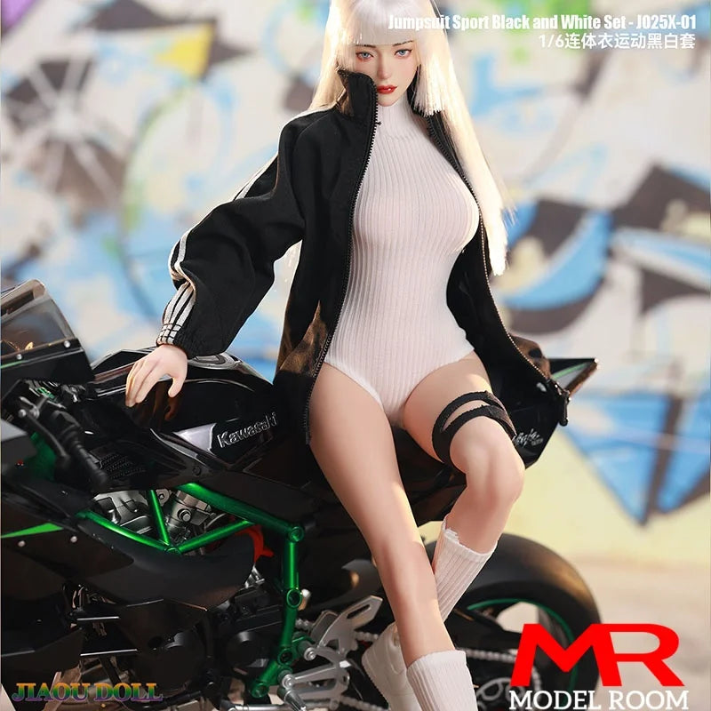 JO25X-01 1/6 Scale Female Sports Wear Jumpsuit Jacket Clothes Model Fit 12'' JIAOU TBL Soldier Action Figure Body Dolls