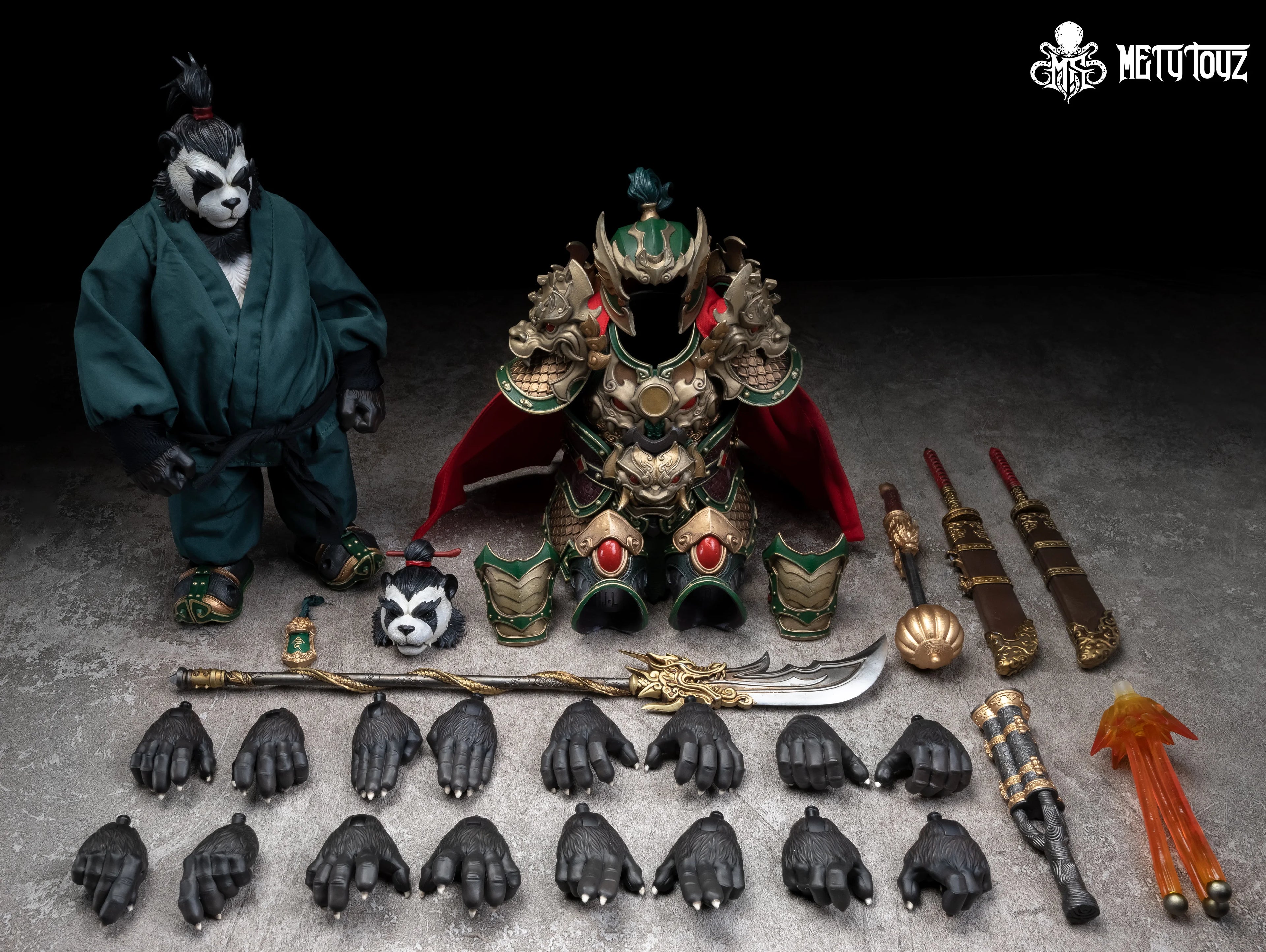 Metytoyz Memory Toys Armor Master Wander Panda Adventurer World Kung Fu WuQingLie 20cm Collectible Model Decoration